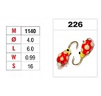 Mormiška Nr. 11 LĀSE (akmens) ar austiņu (kr.: 226, 4 mm, 6 mm, 0,99 g, No. 16, iep. 1 gab.)